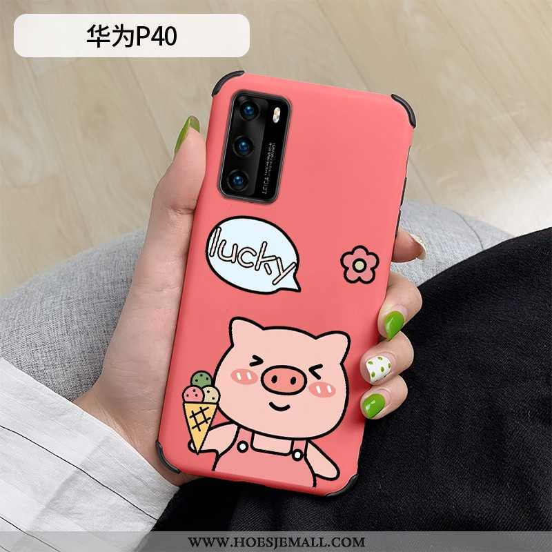 Hoesje Huawei P40 Spotprent Siliconen Bescherming Hoes Mini Mobiele Telefoon Lovers Rood