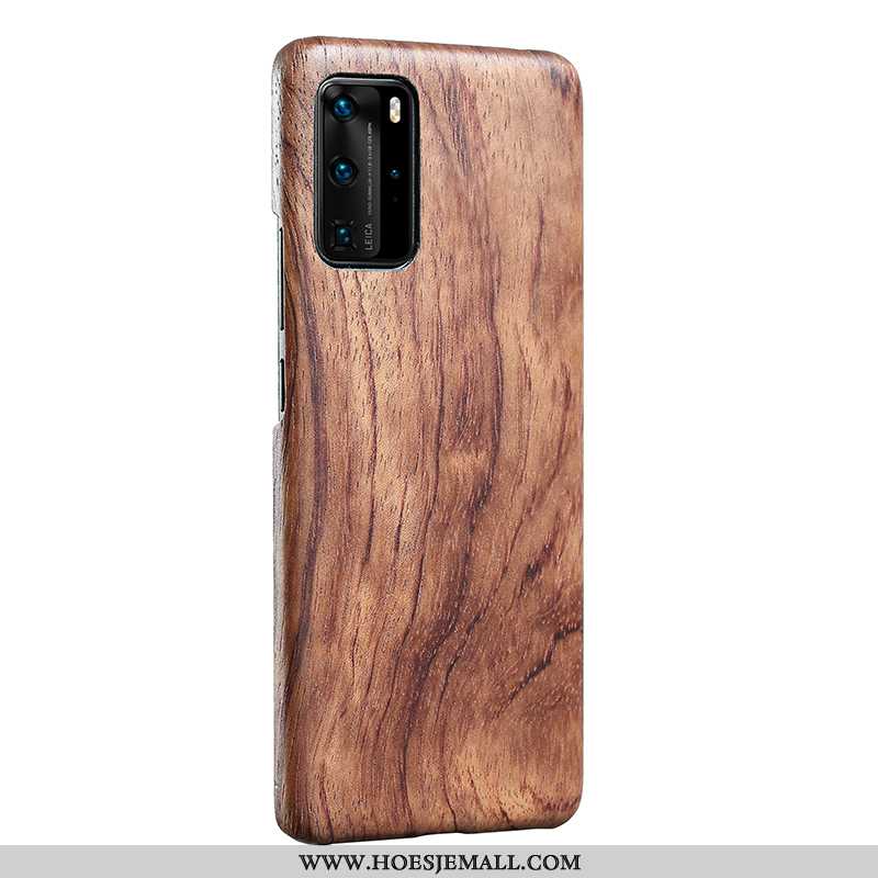 Hoes Huawei P40 Dun Bescherming Mobiele Telefoon Hout Anti-fall Kwaliteit Bruin