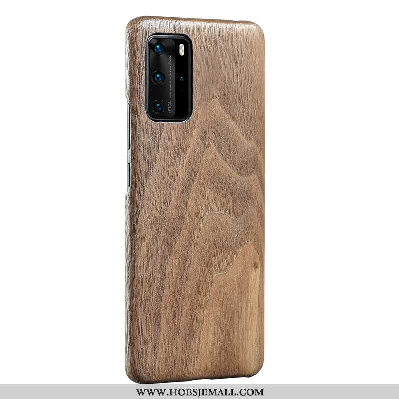 Hoes Huawei P40 Dun Bescherming Mobiele Telefoon Hout Anti-fall Kwaliteit Bruin