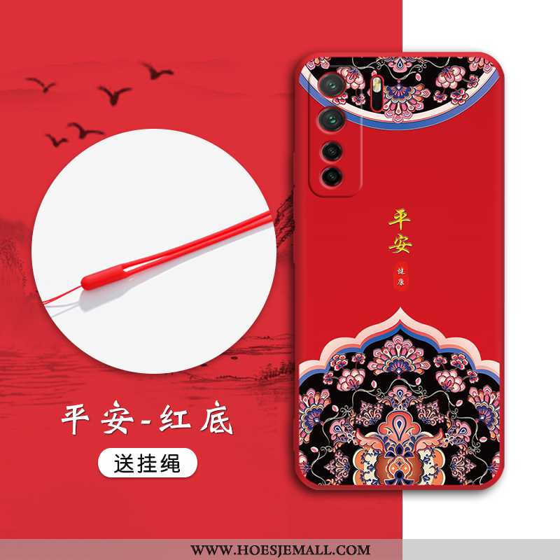 Hoes Huawei P40 Lite 5g Zacht Bescherming Wind Mobiele Telefoon Anti-fall Chinese Stijl Rood Zwarte