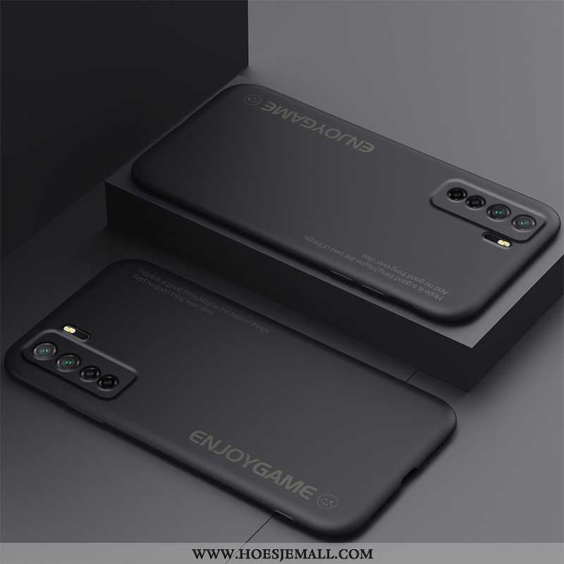 Hoesje Huawei P40 Lite 5g Zacht Siliconen Mobiele Telefoon Anti-fall Eenvoudige Persoonlijk Zwarte