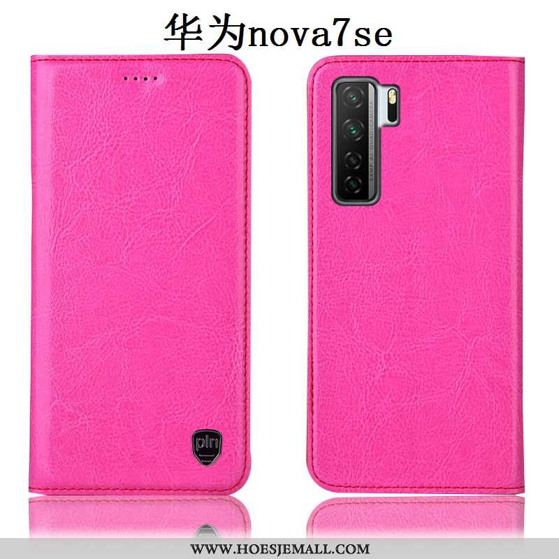 Hoes Huawei P40 Lite 5g Patroon Bescherming Anti-fall All Inclusive Rood Mobiele Telefoon Folio Roos