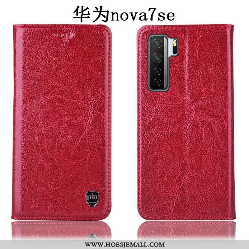 Hoes Huawei P40 Lite 5g Patroon Bescherming Anti-fall All Inclusive Rood Mobiele Telefoon Folio Roos