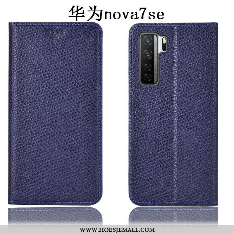 Hoes Huawei P40 Lite 5g Patroon Bescherming Folio Leren Hoesje Anti-fall Mesh Rood