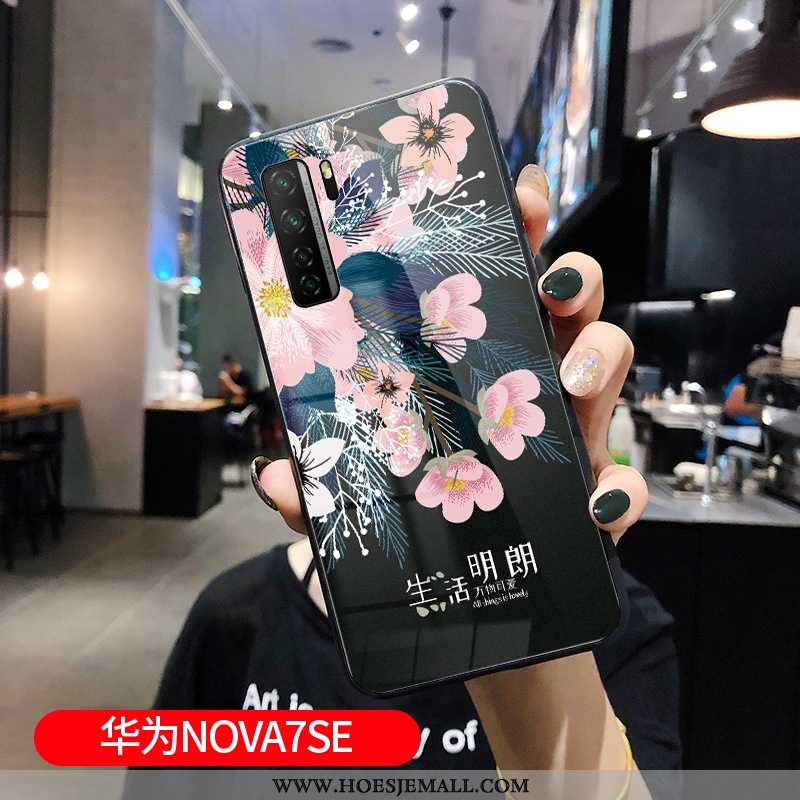 Hoesje Huawei P40 Lite 5g Bescherming Glas Eenvoudige Siliconen All Inclusive Mobiele Telefoon Groen