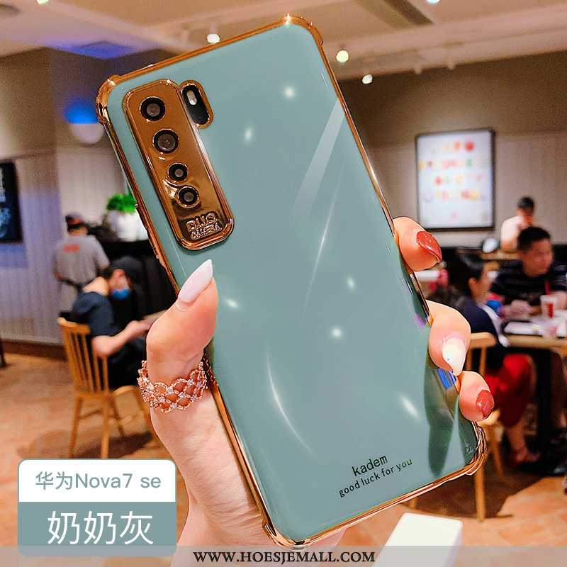 Hoes Huawei P40 Lite 5g Bescherming Scheppend Net Red Hoesje Trend Groen Siliconen