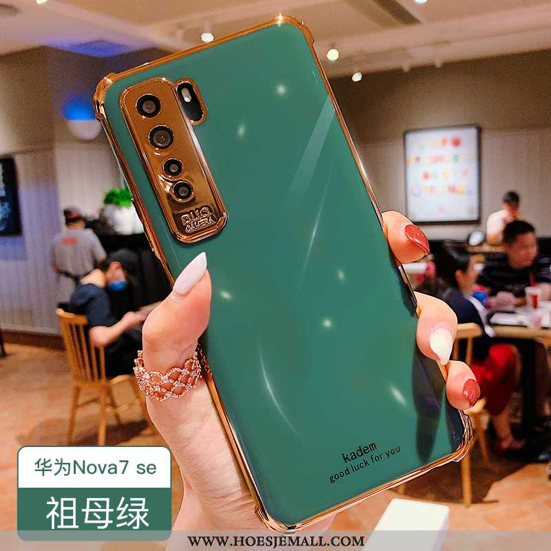 Hoes Huawei P40 Lite 5g Bescherming Scheppend Net Red Hoesje Trend Groen Siliconen