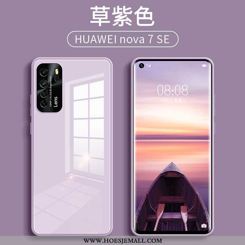 Hoes Huawei P40 Lite 5g Siliconen Bescherming Spiegel All Inclusive Roze Glas Mobiele Telefoon Groen