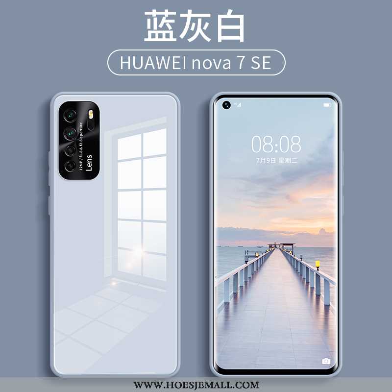 Hoes Huawei P40 Lite 5g Siliconen Bescherming Spiegel All Inclusive Roze Glas Mobiele Telefoon Groen