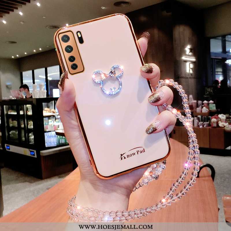 Hoesje Huawei P40 Lite 5g Met Strass Trend Dun Mobiele Telefoon Wind Hoes Nieuw Groen