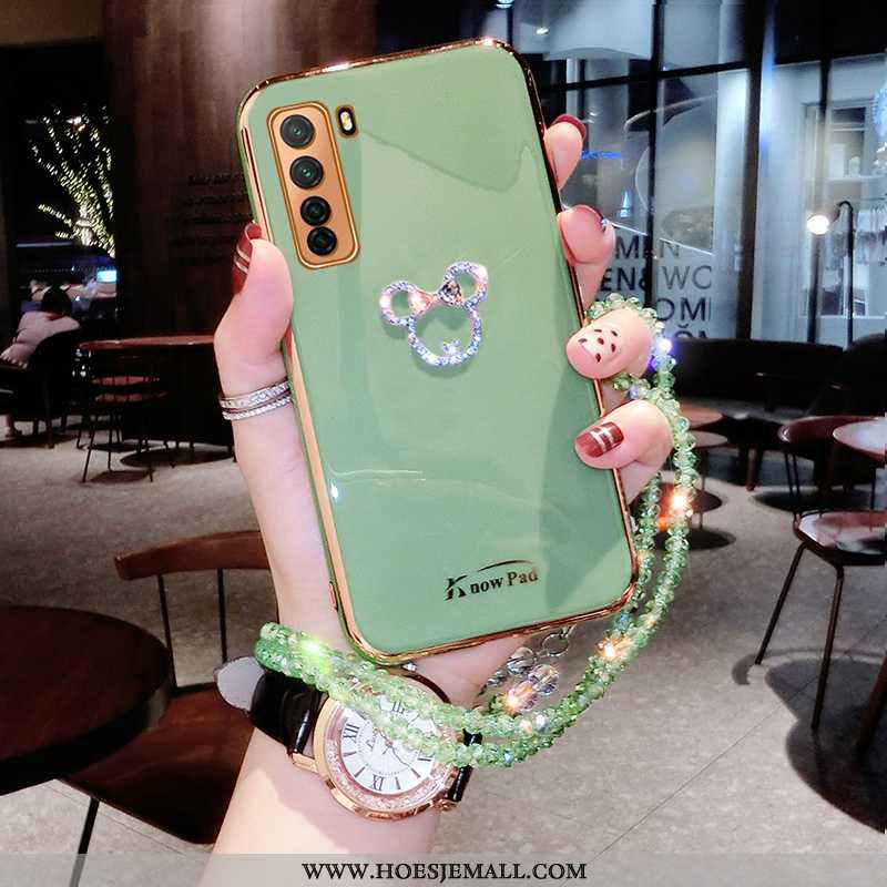 Hoesje Huawei P40 Lite 5g Met Strass Trend Dun Mobiele Telefoon Wind Hoes Nieuw Groen