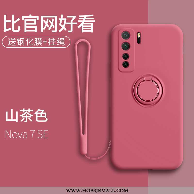 Hoes Huawei P40 Lite 5g Scheppend Trend Ondersteuning Anti-fall Persoonlijk Hoesje Net Red Rood