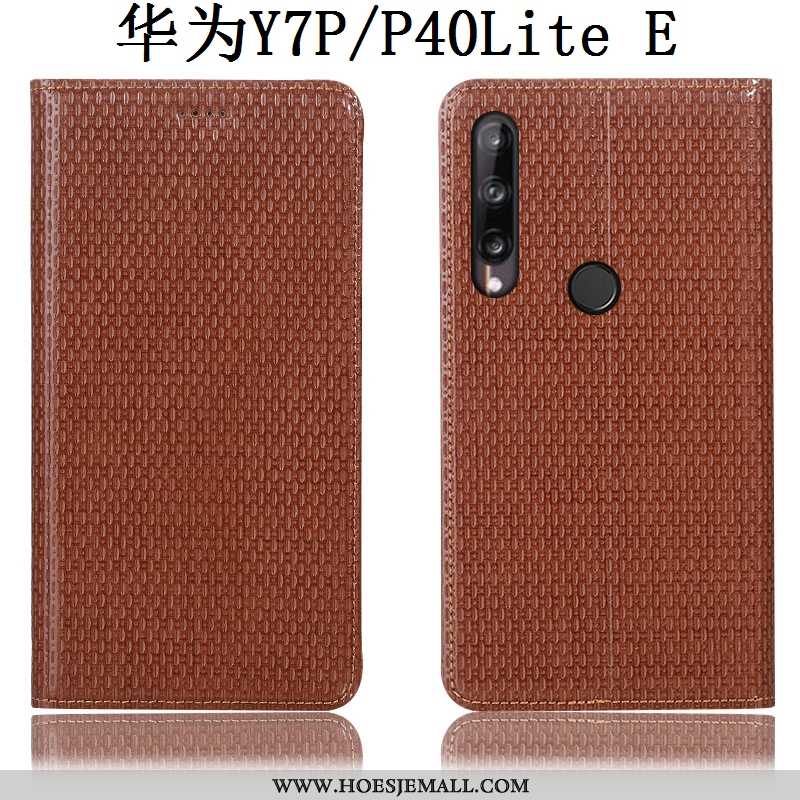 Hoesje Huawei P40 Lite E Leren Patroon Mobiele Telefoon Hoes All Inclusive Anti-fall Bruin