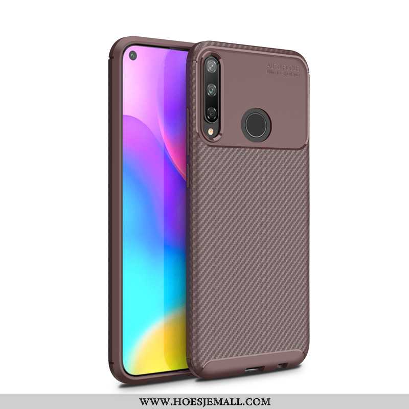 Hoesje Huawei P40 Lite E Schrobben Zacht Antislip Bedrijf Fiber Mobiele Telefoon Donkerblauwe