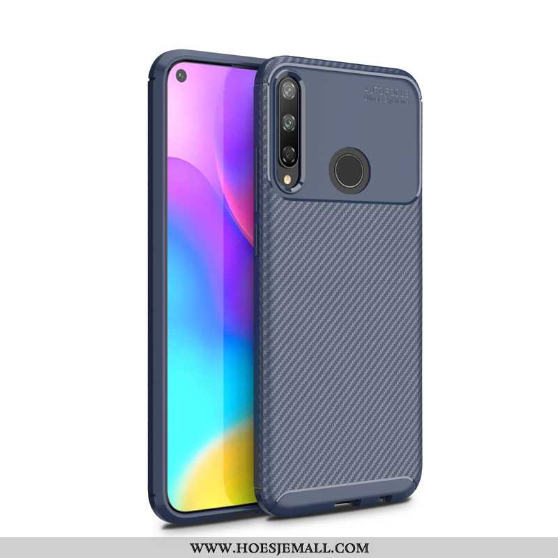 Hoesje Huawei P40 Lite E Schrobben Zacht Antislip Bedrijf Fiber Mobiele Telefoon Donkerblauwe