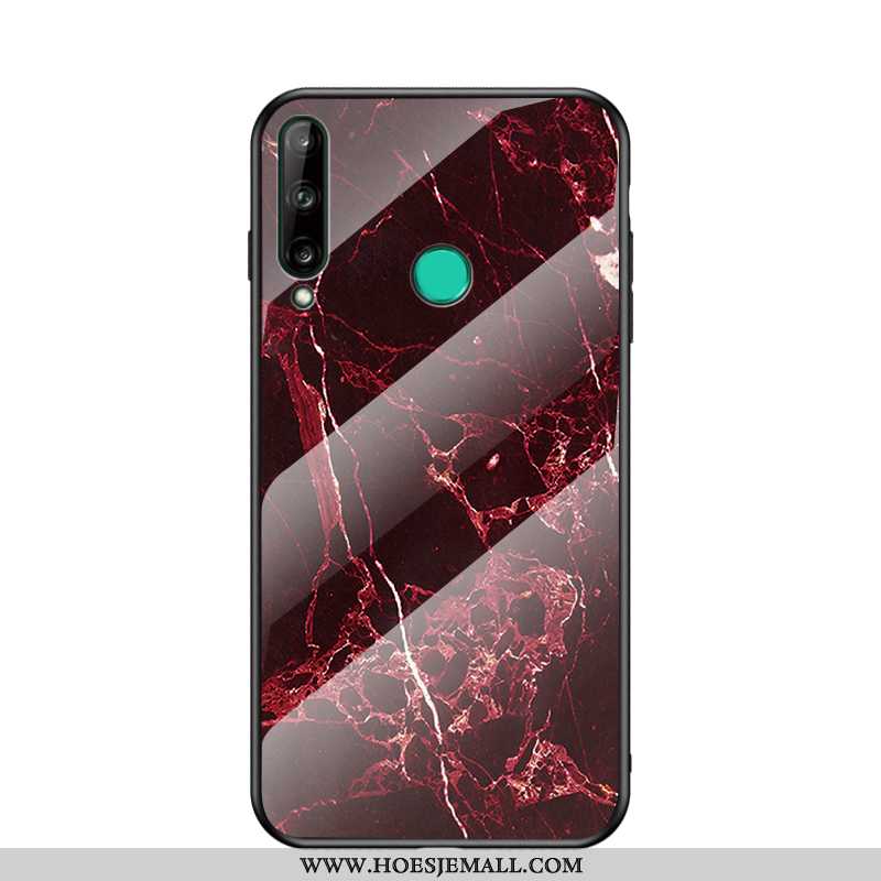 Hoes Huawei P40 Lite E Bescherming Glas Siliconen Mobiele Telefoon Grote Hoesje Bordeaux