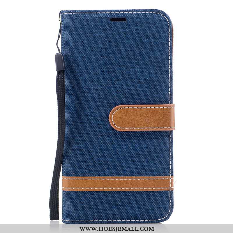 Hoesje Huawei P40 Lite E Portemonnee Bescherming Mobiele Telefoon Denim Leren Folio Rood