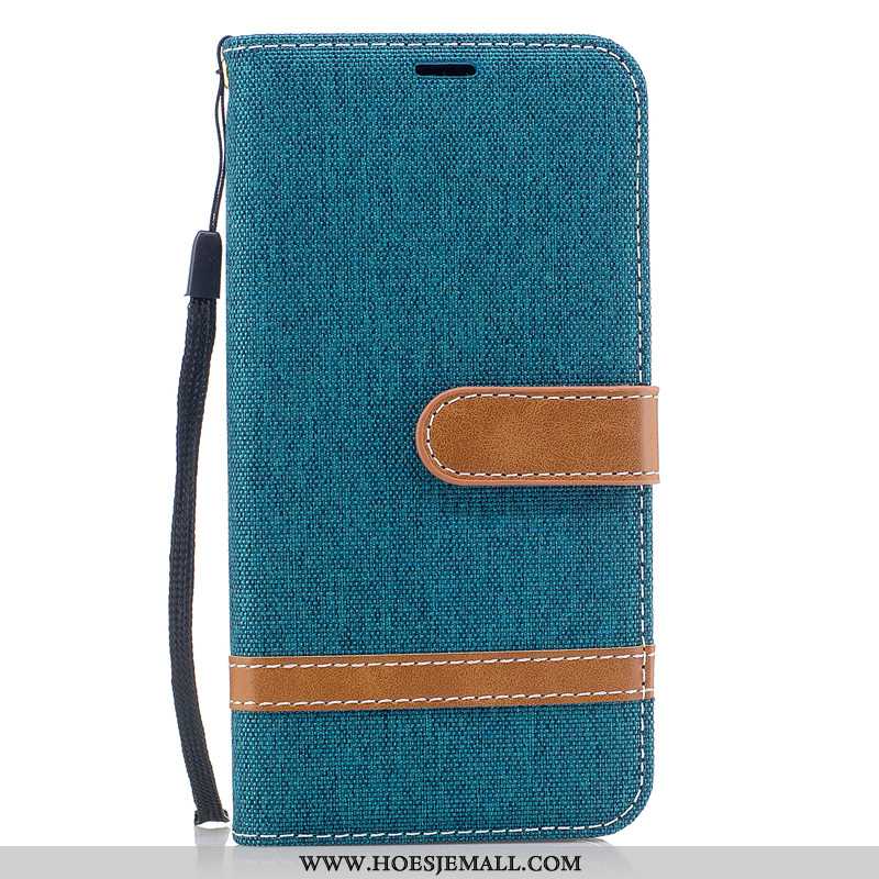 Hoesje Huawei P40 Lite E Portemonnee Bescherming Mobiele Telefoon Denim Leren Folio Rood