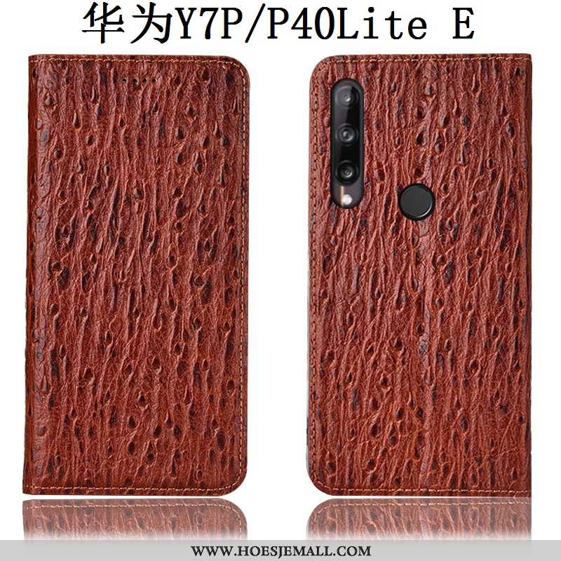 Hoes Huawei P40 Lite E Patroon Bescherming Mobiele Telefoon Folio Leren Hoesje Vogel Rood