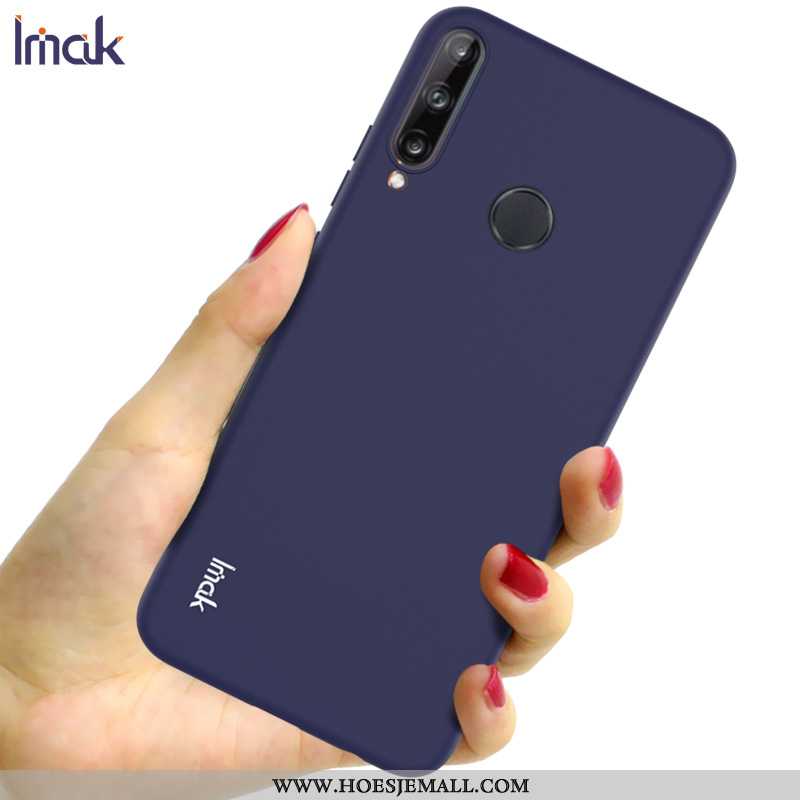 Hoesje Huawei P40 Lite E Siliconen Bescherming Anti-fall Donkerblauw Schrobben Hoes Donkerblauwe