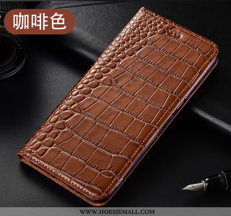 Hoesje Huawei P40 Lite E Patroon Bescherming Folio Leren Hoes Mobiele Telefoon Krokodil Bruine