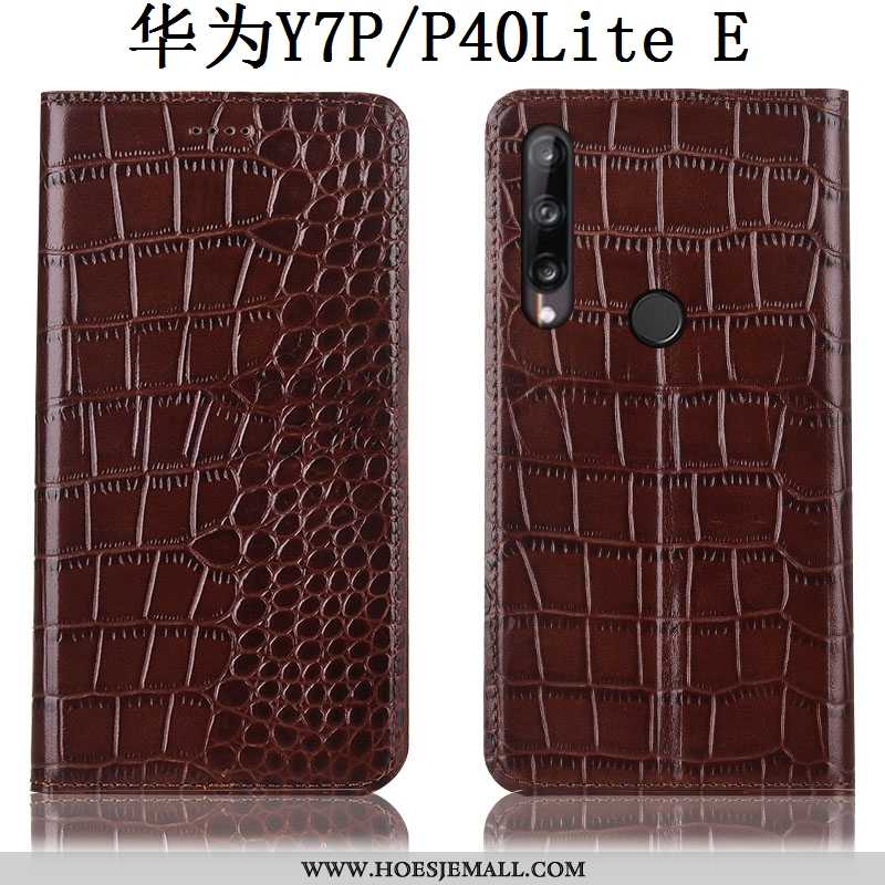 Hoesje Huawei P40 Lite E Patroon Bescherming Folio Leren Hoes Mobiele Telefoon Krokodil Bruine