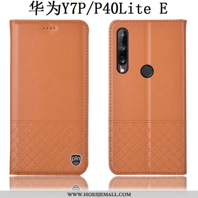 Hoesje Huawei P40 Lite E Leren Bescherming Anti-fall Folio Geruite Mobiele Telefoon Rood