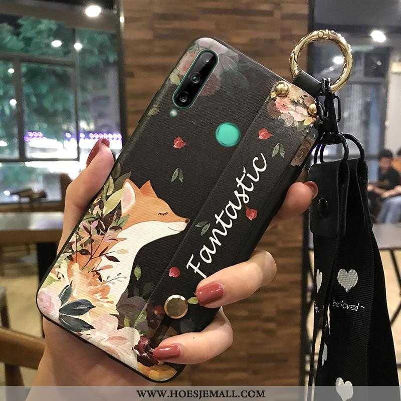 Hoesje Huawei P40 Lite E Hanger Scheppend Ondersteuning Bloemen Mobiele Telefoon Roze Bescherming