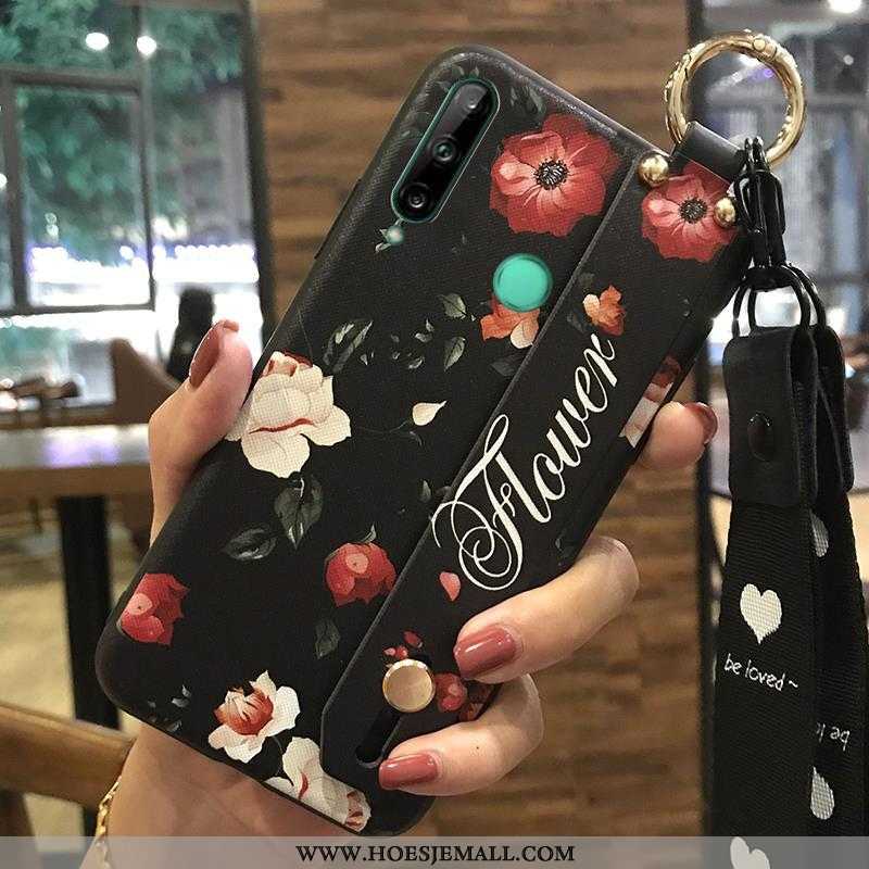 Hoesje Huawei P40 Lite E Hanger Scheppend Ondersteuning Bloemen Mobiele Telefoon Roze Bescherming