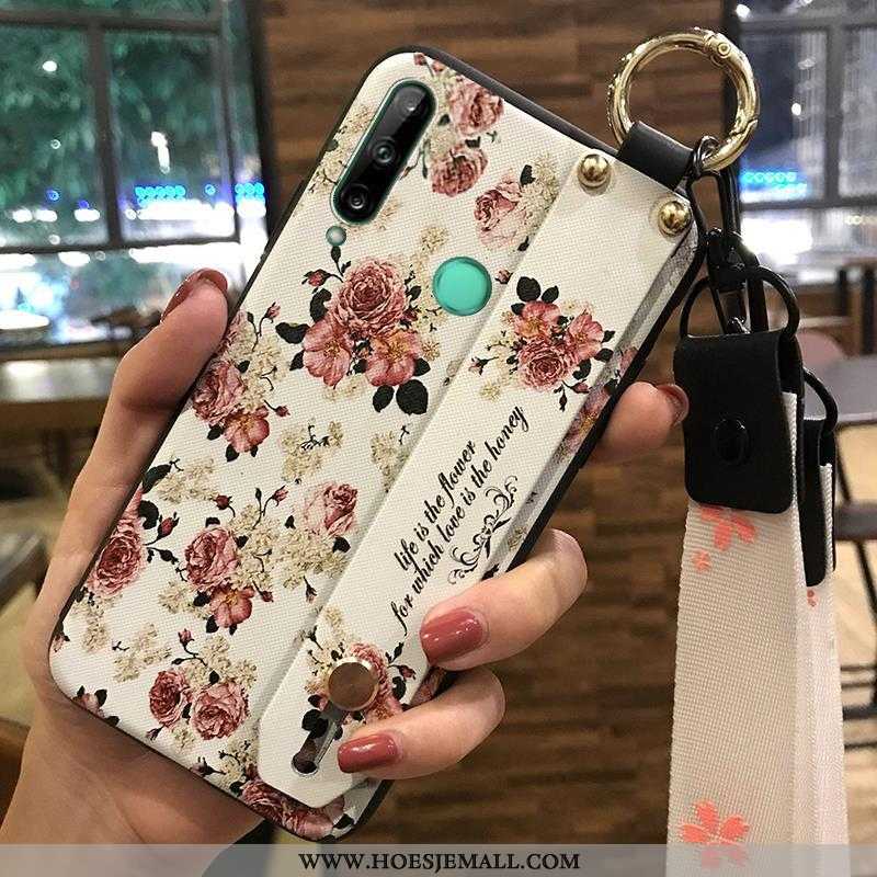 Hoesje Huawei P40 Lite E Hanger Scheppend Ondersteuning Bloemen Mobiele Telefoon Roze Bescherming