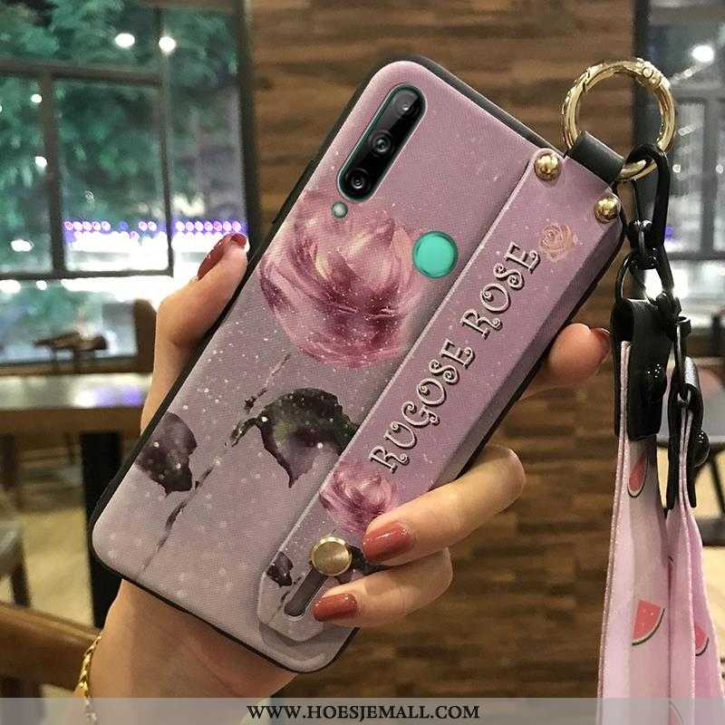 Hoesje Huawei P40 Lite E Hanger Scheppend Ondersteuning Bloemen Mobiele Telefoon Roze Bescherming