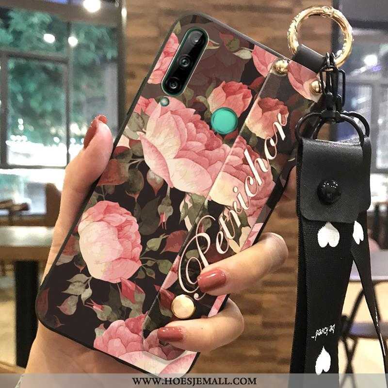 Hoesje Huawei P40 Lite E Hanger Scheppend Ondersteuning Bloemen Mobiele Telefoon Roze Bescherming