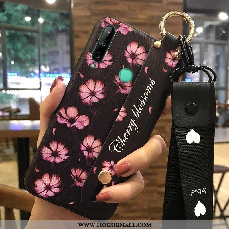 Hoesje Huawei P40 Lite E Hanger Scheppend Ondersteuning Bloemen Mobiele Telefoon Roze Bescherming