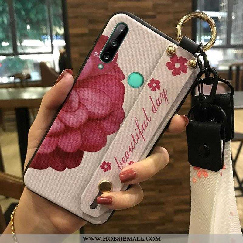 Hoesje Huawei P40 Lite E Hanger Scheppend Ondersteuning Bloemen Mobiele Telefoon Roze Bescherming