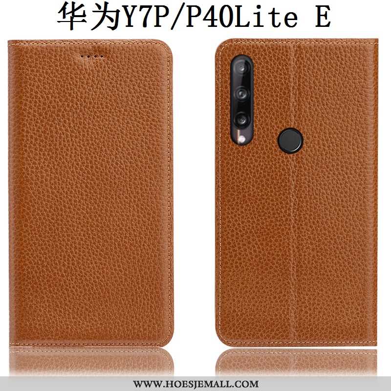 Hoes Huawei P40 Lite E Leren Hoesje Patroon Soort Aziatische Vrucht Mobiele Telefoon Folio Bruin