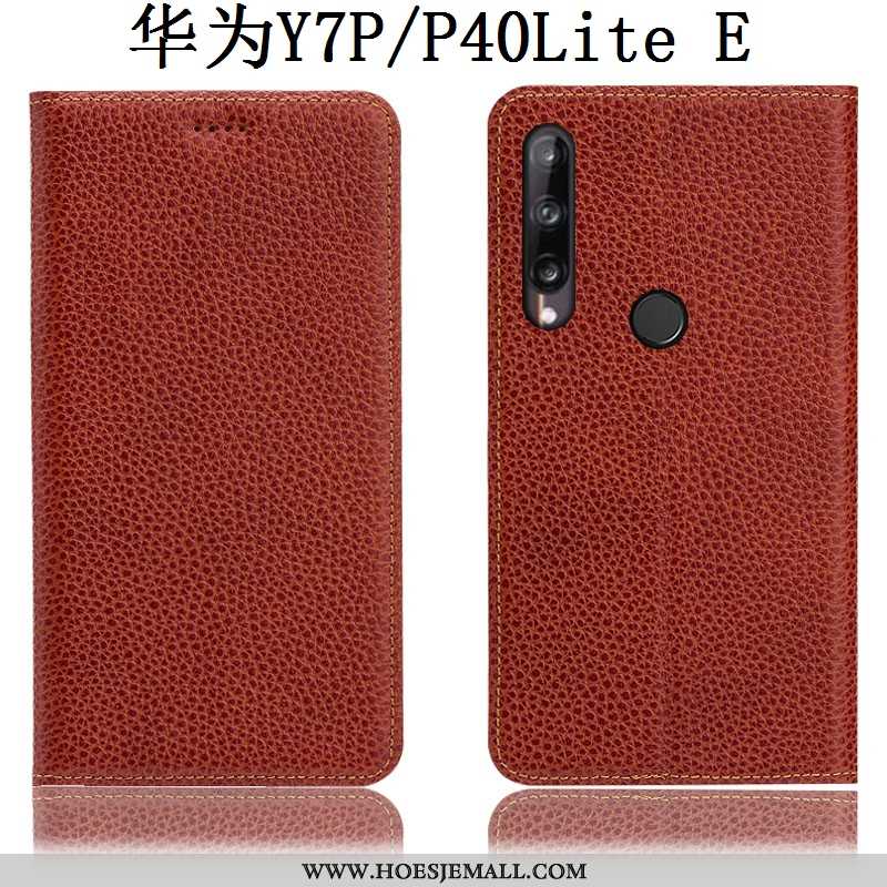 Hoes Huawei P40 Lite E Leren Hoesje Patroon Soort Aziatische Vrucht Mobiele Telefoon Folio Bruin