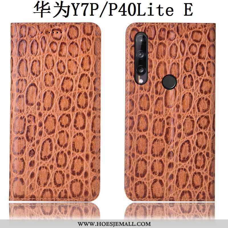 Hoes Huawei P40 Lite E Bescherming Leren Hoesje Mobiele Telefoon Wijnrood Anti-fall Patroon Bordeaux