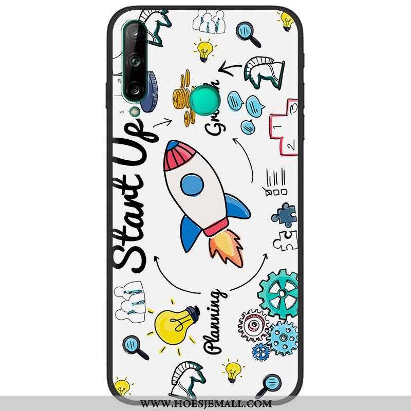 Hoes Huawei P40 Lite E Bescherming Schrobben Geschilderd Spotprent Donkerblauw Scheppend Hoesje Donk