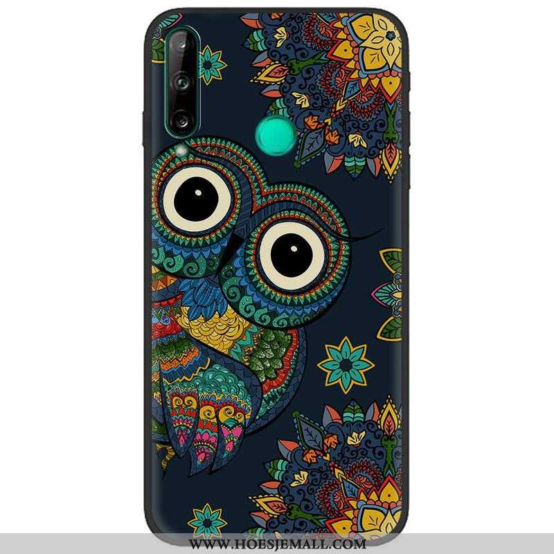 Hoes Huawei P40 Lite E Bescherming Schrobben Geschilderd Spotprent Donkerblauw Scheppend Hoesje Donk