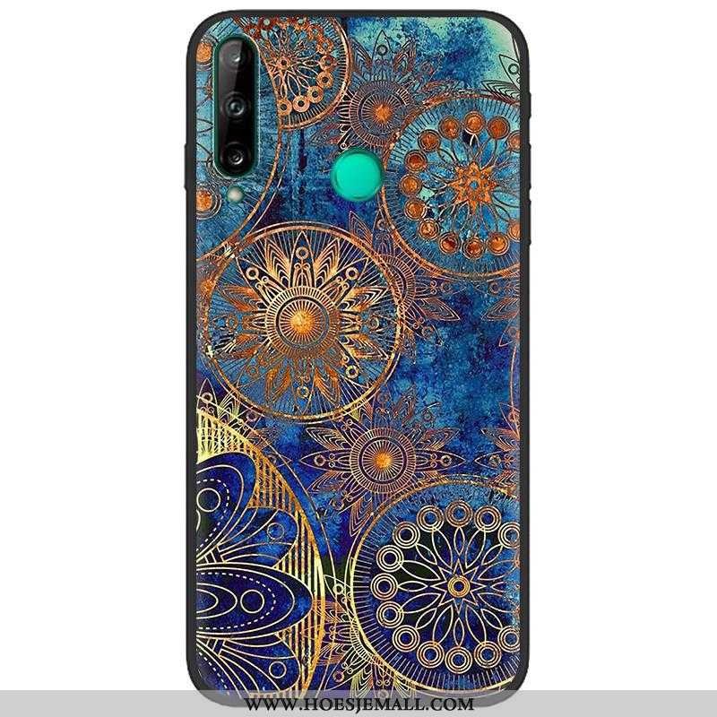 Hoes Huawei P40 Lite E Bescherming Schrobben Geschilderd Spotprent Donkerblauw Scheppend Hoesje Donk