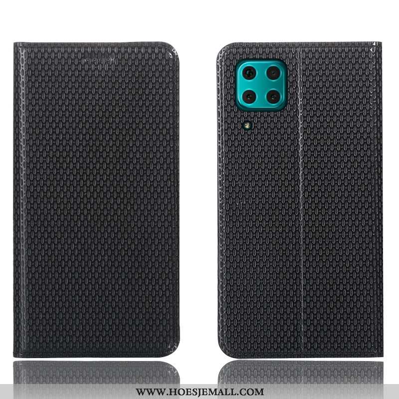 Hoesje Huawei P40 Lite Bescherming Leren Hoes Mobiele Telefoon Folio Patroon Bruin