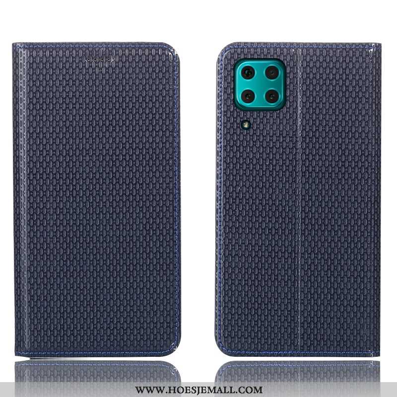 Hoesje Huawei P40 Lite Bescherming Leren Hoes Mobiele Telefoon Folio Patroon Bruin