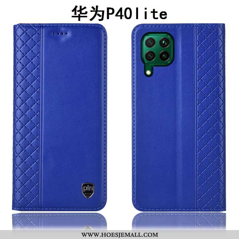 Hoes Huawei P40 Lite Leren Hoesje Bescherming All Inclusive Anti-fall Geel