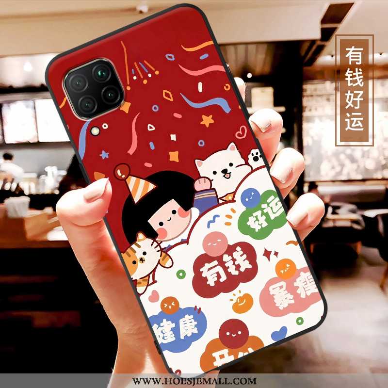 Hoesje Huawei P40 Lite Schrobben Zacht Donkerblauw Hoes All Inclusive Patroon Bescherming Donkerblau