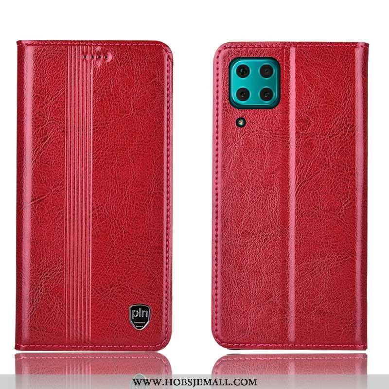 Hoes Huawei P40 Lite Leren Hoesje Bescherming Folio Mobiele Telefoon Bruin