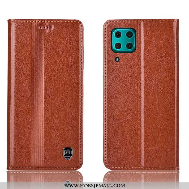 Hoes Huawei P40 Lite Leren Hoesje Bescherming Folio Mobiele Telefoon Bruin