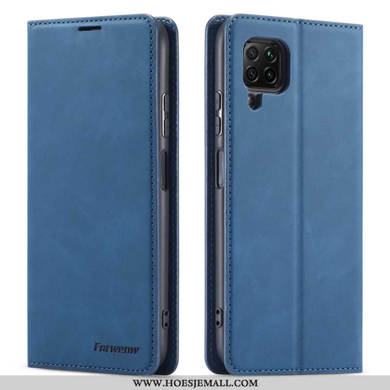 Hoes Huawei P40 Lite Echt Leer Bescherming Anti-fall Hoesje Jeugd Leren Bedrijf Bordeaux