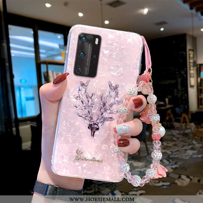 Hoes Huawei P40 Pro Dun Zacht Roze Anti-fall Siliconen Hoesje