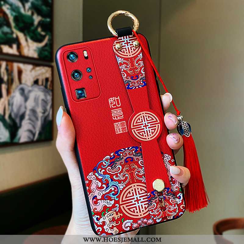 Hoes Huawei P40 Pro Bescherming Trend Dun Net Red All Inclusive Chinese Stijl Super Rood