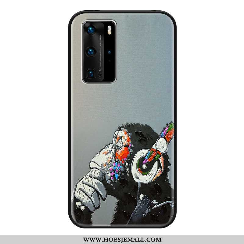 Hoes Huawei P40 Pro Spotprent Zacht Grijs Bescherming Tempereren Anti-fall Scheppend